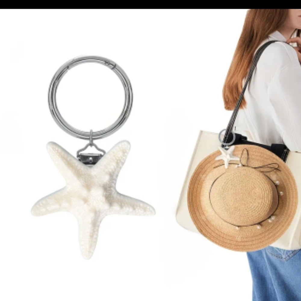 🆕️👒🏖 WHITE STARFISH HAT CLIP 🏖👒 - Picture 5 of 9